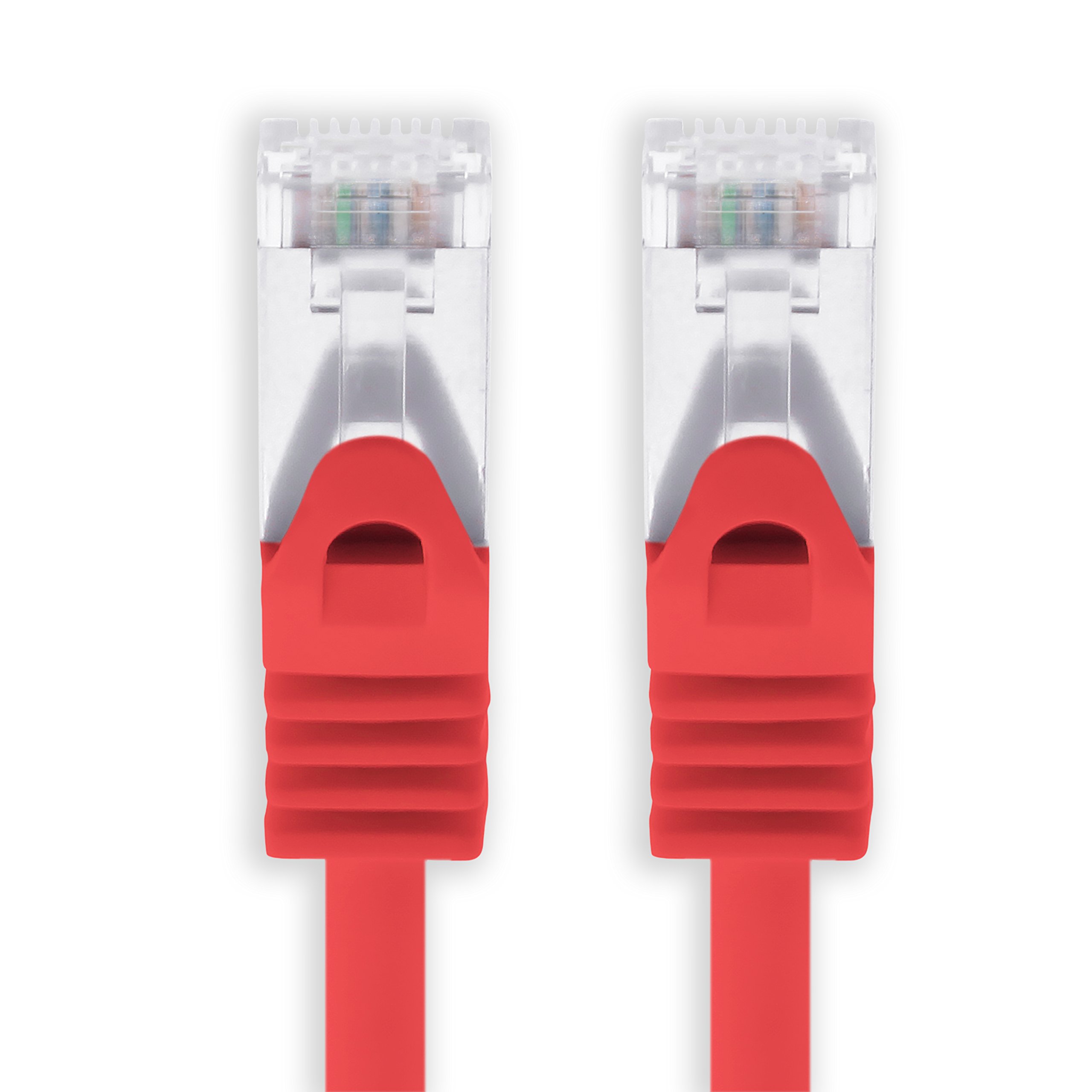 1aTTack.de 7.5m - red - 1 piece Cat7 network cable SFTP patch cable Lanka cable raw cable 10GB/s - 500 MHz assembled with 2 RJ45 plugs Cat 6a