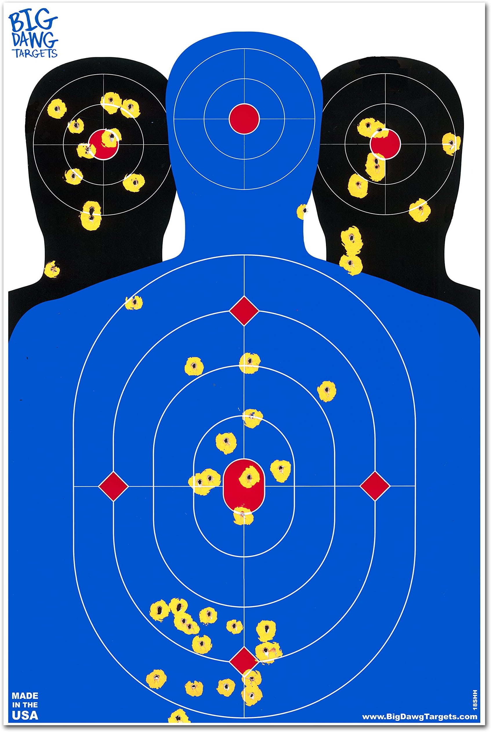 Big Dawg Targets 12 x 18 Triple Silhouette Reactive Splatter Shooting Target