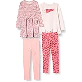 Amazon Essentials Girls and Toddlers' Long-Sleeve Outfit Set, Pack of 4