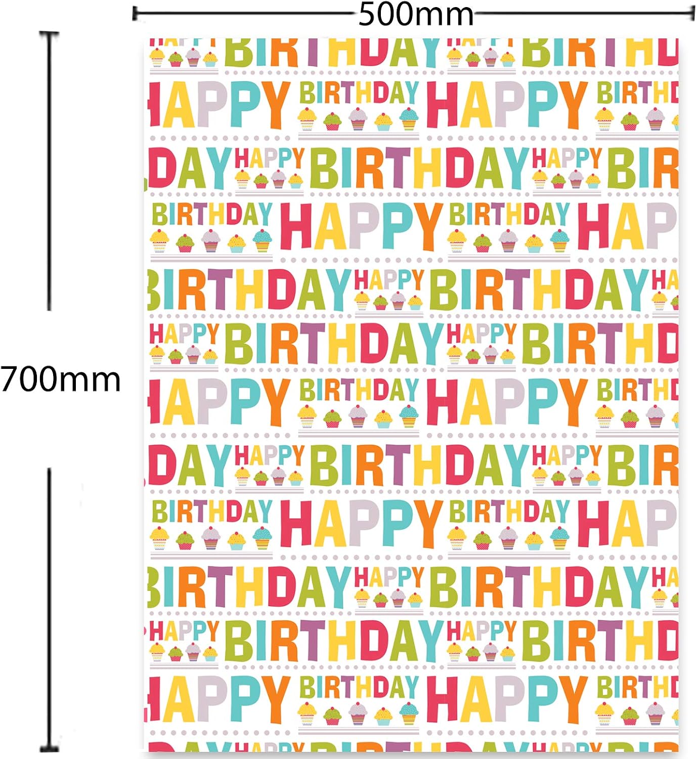 Birthday Wrapping Paper 6 Sheets 2 of each designs 10 Gift cards Gift wrap Paper for Presents Kids boys girls Female male 50cmx70cm 80gms thickness (Happy Birthday) - Image 5