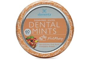 ELEMENTA SILVER Elementa Natural Sugar Free Hard Candy Breath Mints, Low Carb with Xylitol for Improved Oral Care | Non-GMO + Vegan Friendly, Neutralizes Oral Acid, Soothes Dry Mouth | Fruit Mashup 60 Count
