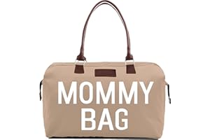 CHQEL Baby Diaper Bag, Mommy Bags for Hospital & Functional Large Baby Diaper Travel Bag for Baby Care (Beige)