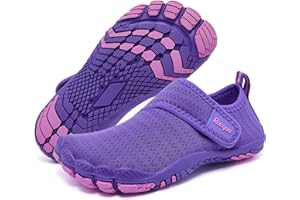 Racqua Boy's Girl's Kids Toddler Water Shoes Quick Dry Barefoot Lightweight Pool Swim Beach Sport Aqua Shoes(Toddler/Little Kid/Big Kid)
