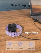 Bicmice USB Charger Cable for Fitbit Charge 3 SE 3.3ft Replacement Charging view 4