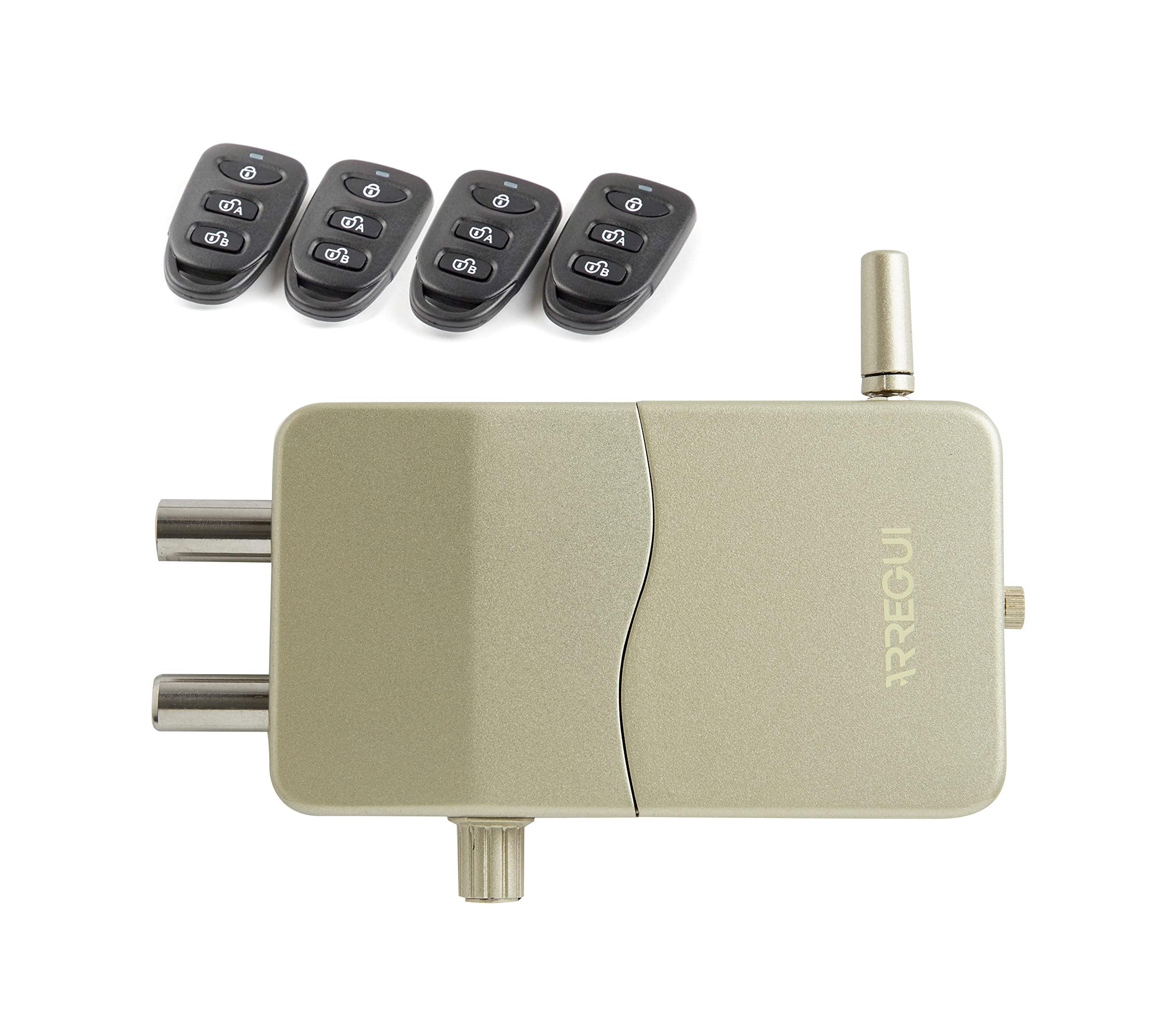 ARREGUI CI10D-AL Invisible Security Lock for Door with Sound Alarm | 4 Remote Controls | Anti-Theft, Anti-Smash | Electronic Lock | Wireless Interior Lock | Gold