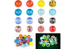 POPLAY 16PCS Glow in The Dark Marbles for Kids, Marble Assorted Colors for Run Game, Gifts for Kids Aged 3+ and Marble Lovers