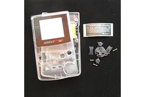 Replacement Full Housing Shell Case Cover Pack with Buttons Screwdrivers for Gameboy Color GBC Repair Part - Clear White