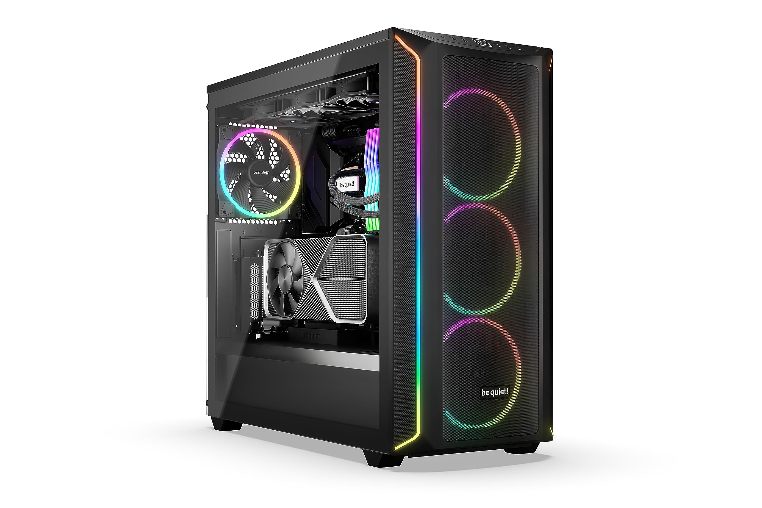 be quiet! Shadow Base 800 FX - ARGB - 4 Light Wings 140mm PWM Fans - Mid-Tower PC Gaming Case - 420mm radiators or E-ATX motherboards Support - Black - BGW63