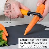 Deiss PRO Swivel Vegetable Peeler Stainless Steel Orange with Non-Slip Grip view 4