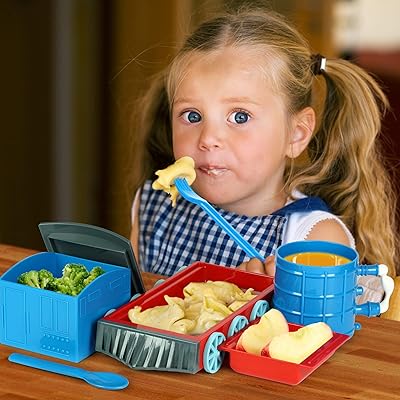 Buy Kidsfunwares Chew Chew Train Kids Dinnerware Set With Utensils Blue Online In Indonesia B0036zboa6