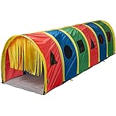 Pacific Play Tents 95200 Kids Super Sensory 9-Foot D Style Institutional Crawl Play Tunnel, 9' x 30" x 30", Multicolored
