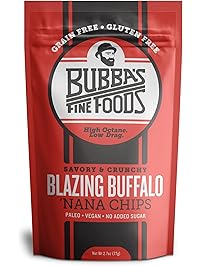 Bubba's Fine Foods Paleo, Vegan, Gluten-Free Nana Chips, Blazing Buffalo 2.7 Ounce (Pack of 8)