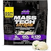 Muscletech High-Protein Mass Gainer (Vanilla Milkshake, 6LB) - Mass Tech Extreme 2000 Mass Gainer Protein Powder Supplement - Weight Gainer for Increase Muscle & Enhanced Recovery - Packaging May Vary