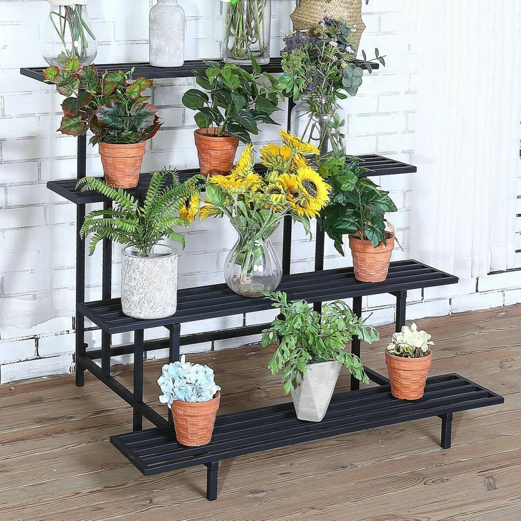 JI Bin Shop® Soporte De Flores De Metal, Estante De Múltiples ...