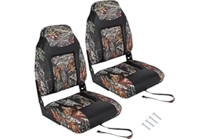 2 Pack High Back Folding Boat Seats - 23.2"x15.5" Thick Elastic Cushio Boat Chair, Waterproof Fishing Chairs for Bass Tracker