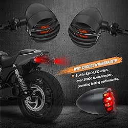 NTHREEAUTO Motorcycle Blinkers, Waterproof Aluminum