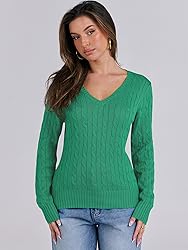 ANRABESS Womens Long Sleeve Cable Knit Sweater 2025