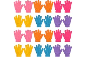 QKURT 12 Packs Winter Magic Gloves for Kids,Full Fingers Winter Stretch Gloves