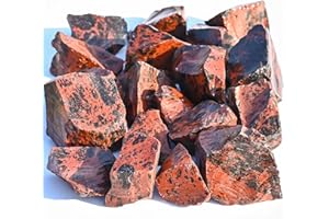 ZAICUS Mahogany Obsidian Rough Stones and Crystals, Raw Stones For Jewelry Making, Tumbling Bulk, Polishing, Cabbing, Lapidary, Fountain Rocks, Decoration, Wire Wrapping, Gem Mining, Reiki Healing 1 lb
