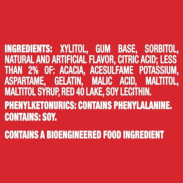 TRIDENT VIBES SOUR PATCH KIDS REDBERRY SUGAR-FREE CHEWING GUM, RESEALABLE POUCH, PACK OF 1 (100 PIECES)
