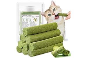 50g Cat Grass Teething Stick for Cat, Freezed Dried Cats Grass Treats Snacks, Edible Cats Chew Toys for Teeth Cleaning and Ha