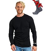 Merino.tech Merino Wool Base Layer - Mens 100% Merino Wool Long Sleeve Thermal Shirts Heavyweight, Midweight, Lite with Socks