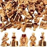 Blueweenly 48 Pcs Mini Halloween Ghost Skeleton, Reading Figurines,Skull | Tiny Resin Figurines to Hide, Small Skull, Miniature Statues Bulk, Book Lovers Gifts, Librarian Decor, for Micro DIY Craft