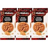 Walker's Shortbread Stem Ginger Biscuits, Scottish Cookies, 5.3 Oz (Pack of 6)
