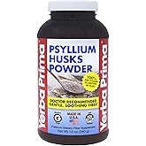 Yerba Prima Psyllium Husks Powder 12 oz - Natural Fiber Supplement - Colon Cleanser - Gut Health - Vegan, Non-GMO, Gluten-Free (New Label - Packaging May Vary)