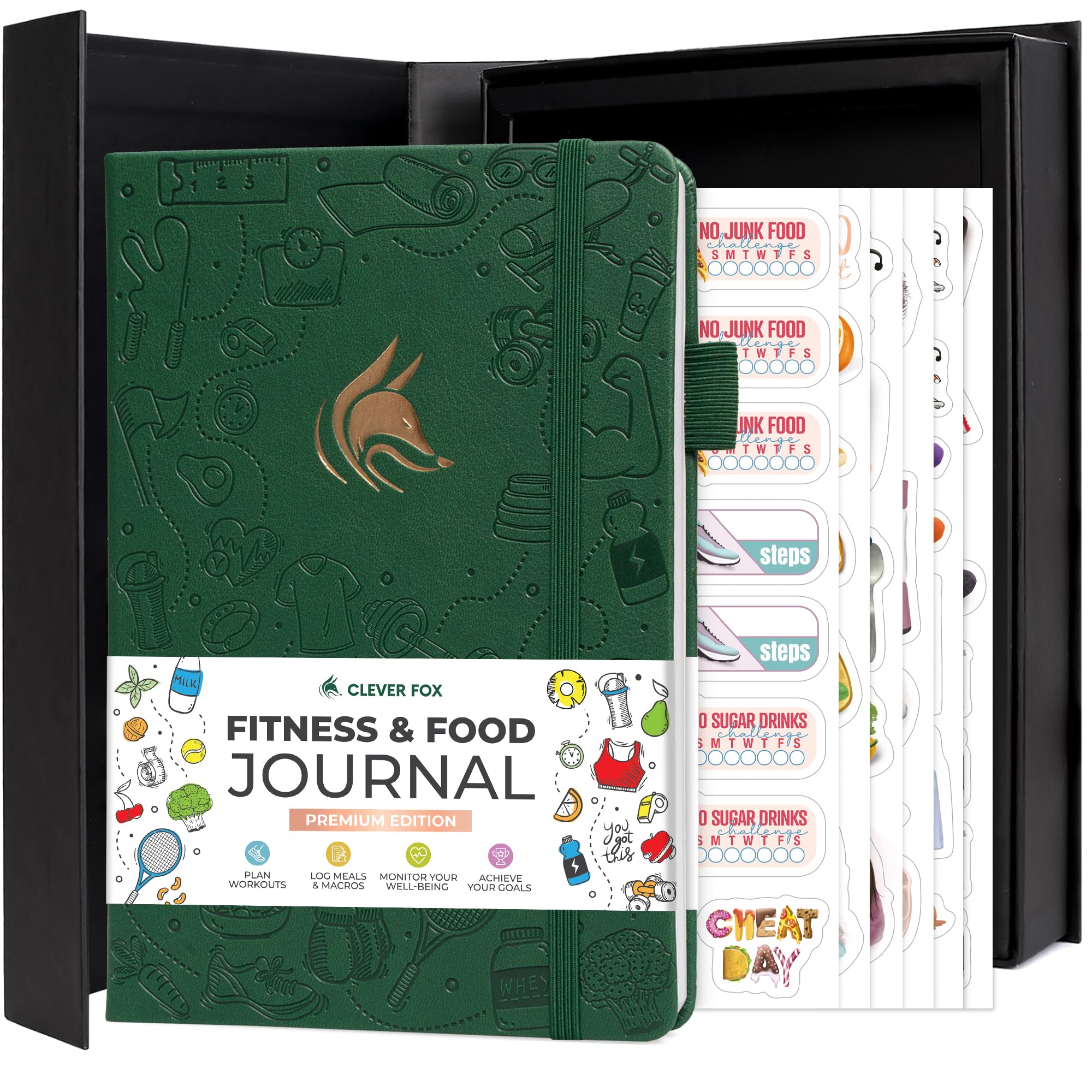 Photo 1 of *USED*
Clever Fox Fitness and Food Journal Premium – Guided Daily Workout, Meal & Weight Loss Tracker for Women & Men – Exercise Diet Planner (Forest Green)