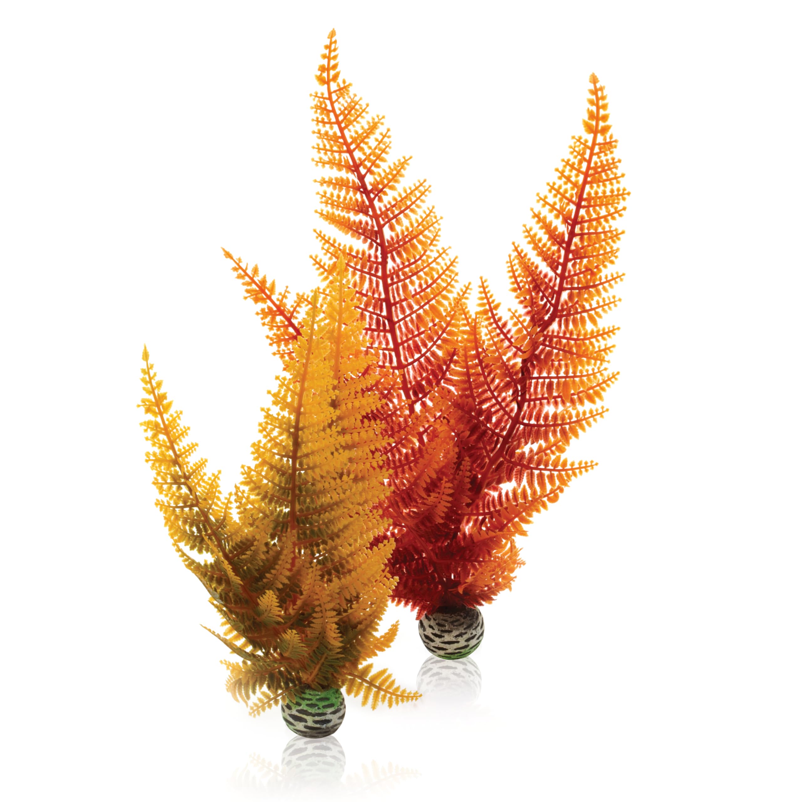 biOrb Fish Tank Decorations, Autumn Fern With Weighted Balls, 2 x Aquarium Plants (Medium), Artificial Fish Tank Plants To Add A Pop Of Colour, Natural-Looking Aquarium Decor For A Scenic Background