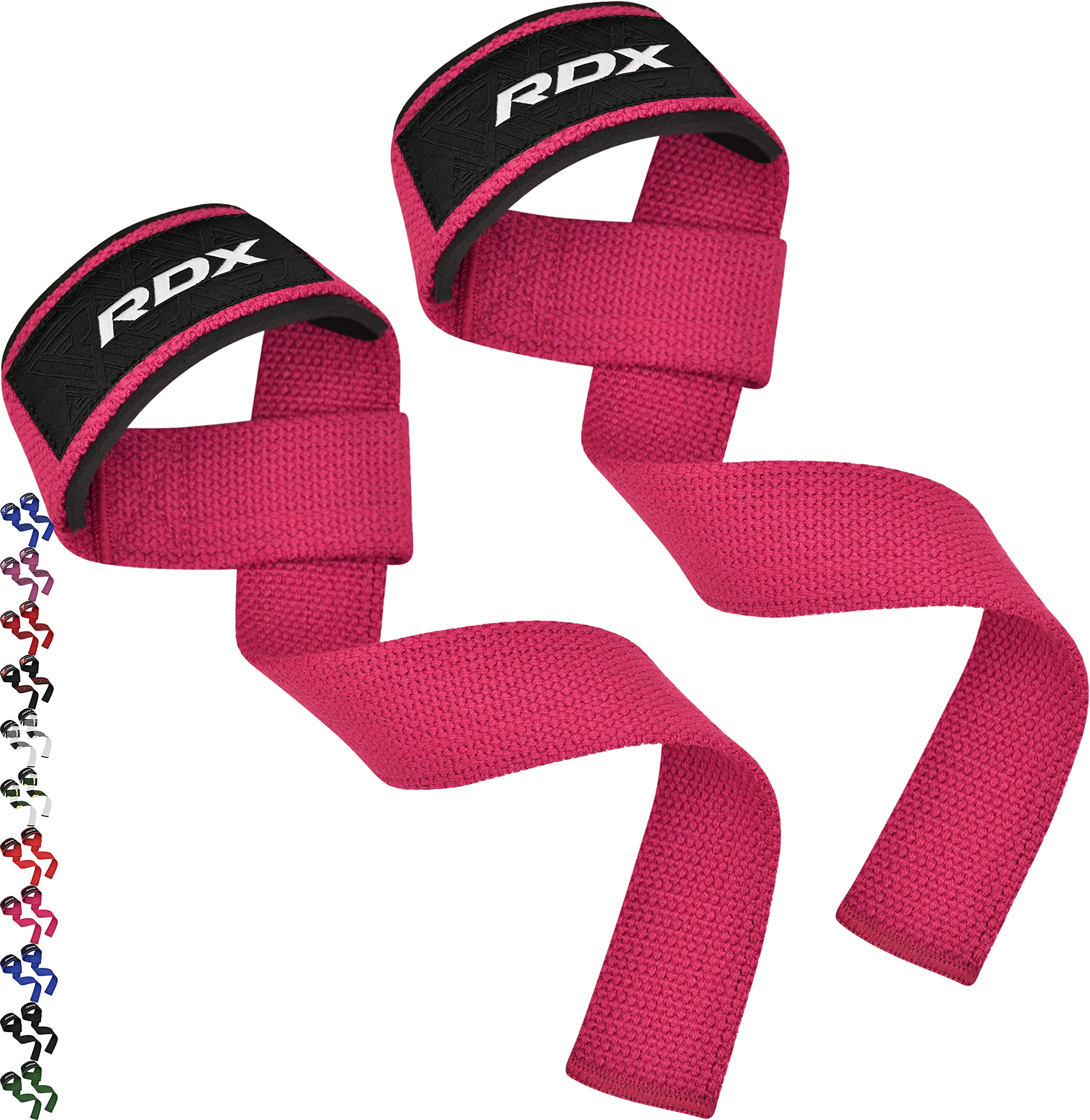 RDX Lifting Straps for Weightlifting – 100% Cotton Heavy Duty Gym Wrist Strap with 5MM Neoprene Padding, 60CM Anti-Slip Hand Grip Wraps for Deadlifts Powerlifting Workouts Strength Training, Men Women