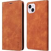 ZZXX for iPhone 14 Plus Wallet Cover with [RFID Blocking] Card Slot Photo Fram Kickstand Magnetic Soft Leather Flip Fold Case for iPhone 14 Plus Wallet Cover(Brown-6.7 inch)