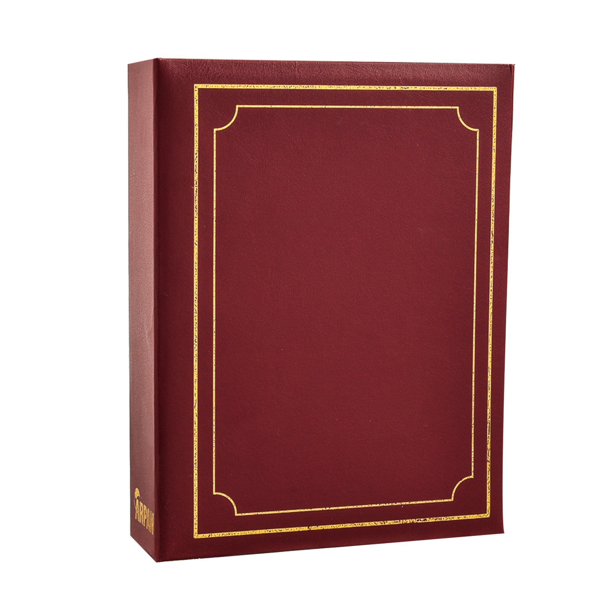 Photo Album 6x4 by Arpan – Slip-In Photo Album Book with Writing Space | Holds 200 Photos, Family Album with Memo Area | 6x4 Photo Albums for Events, Travel & Memories – (Burgundy)