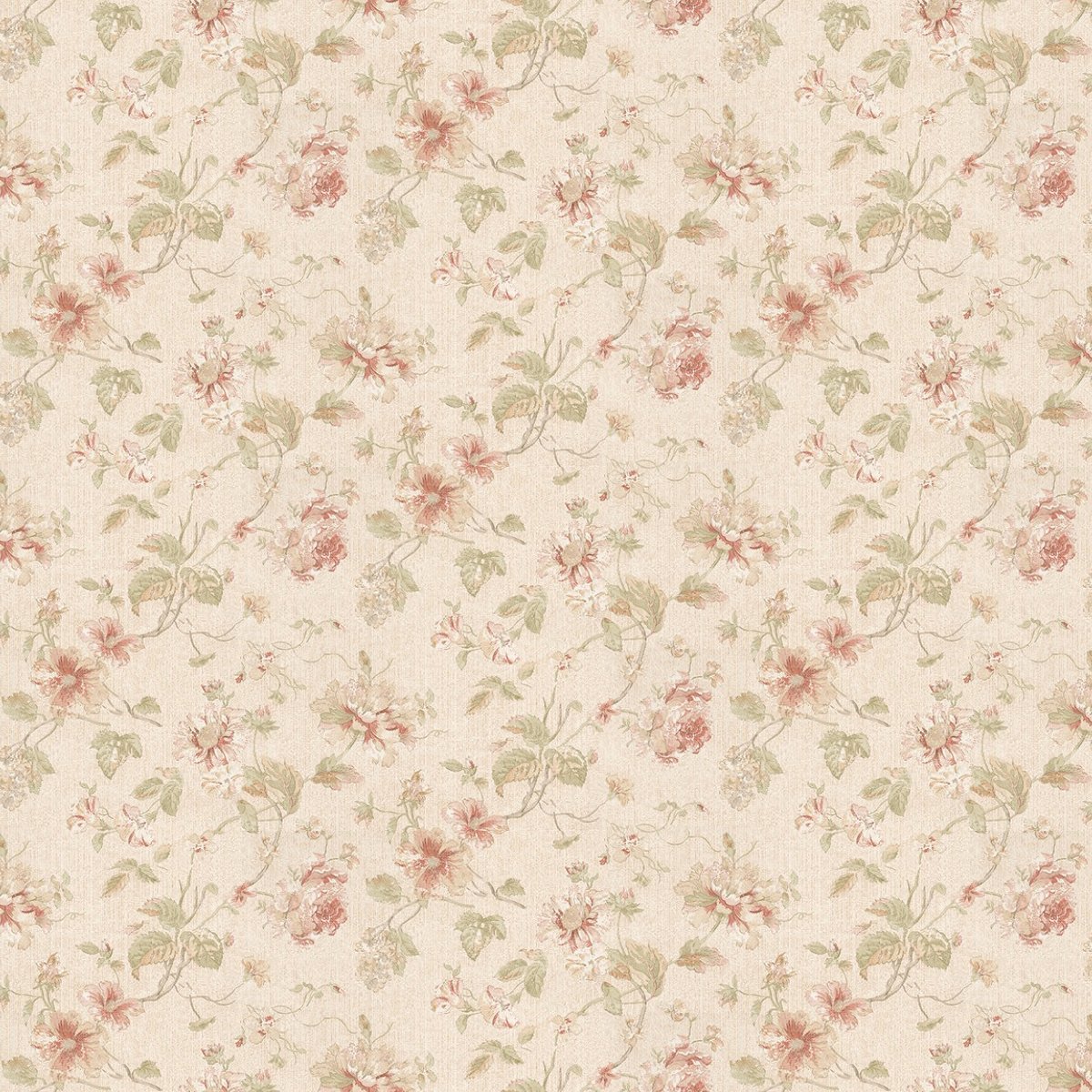 MyTinyWorld Pack of 5 Dolls House Dark Pink Mixed Flower Design Wallpaper Sheets
