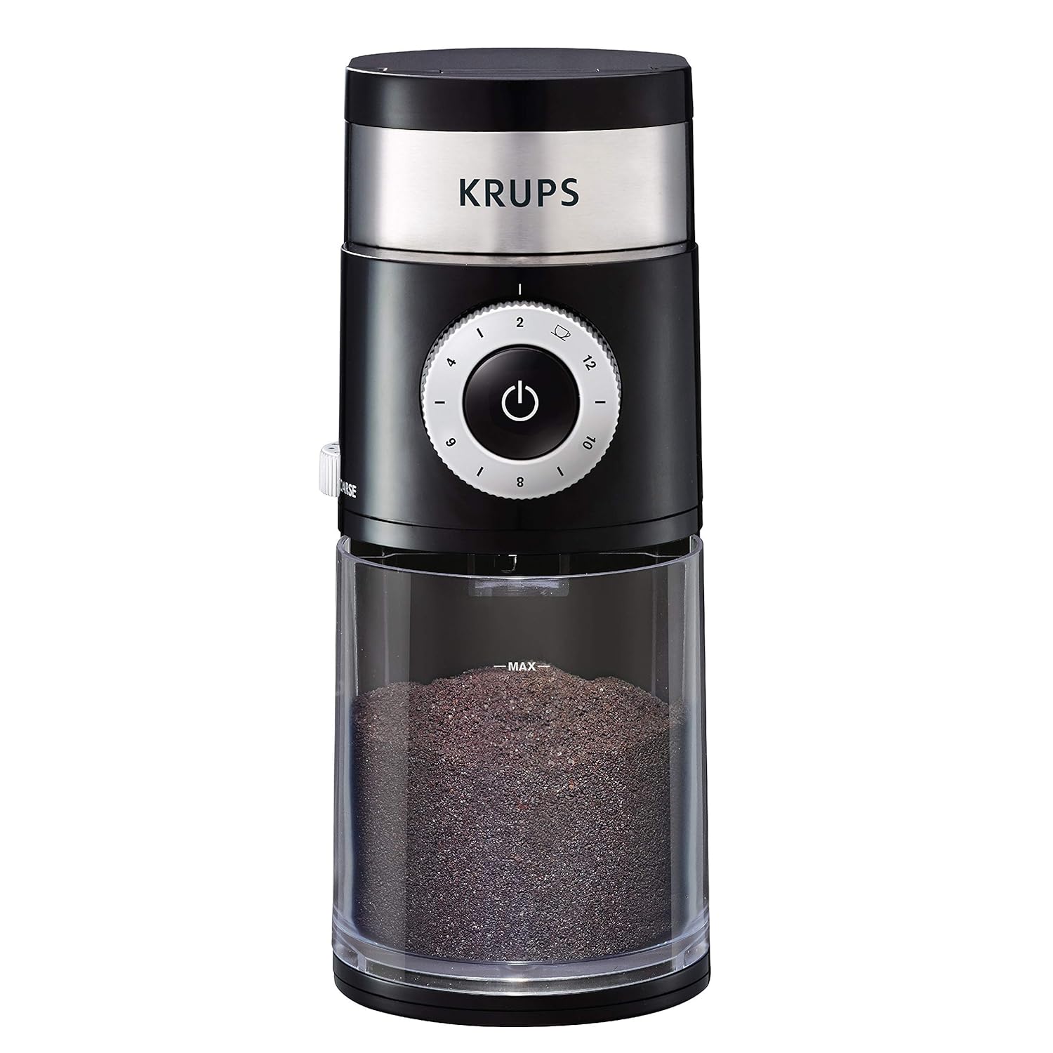 KRUPS GX550850 Precision Grinder Flat Burr Coffee for Drip/Espresso/PourOver/ColdBrew, 12 cup, Black (Renewed)