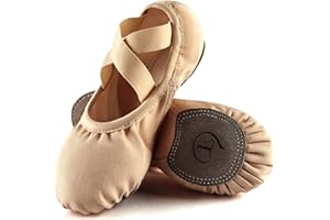Phineein Girls Ballet Shoes for Girls Split-Sole Toddler Glitter Flats for Kids Dance