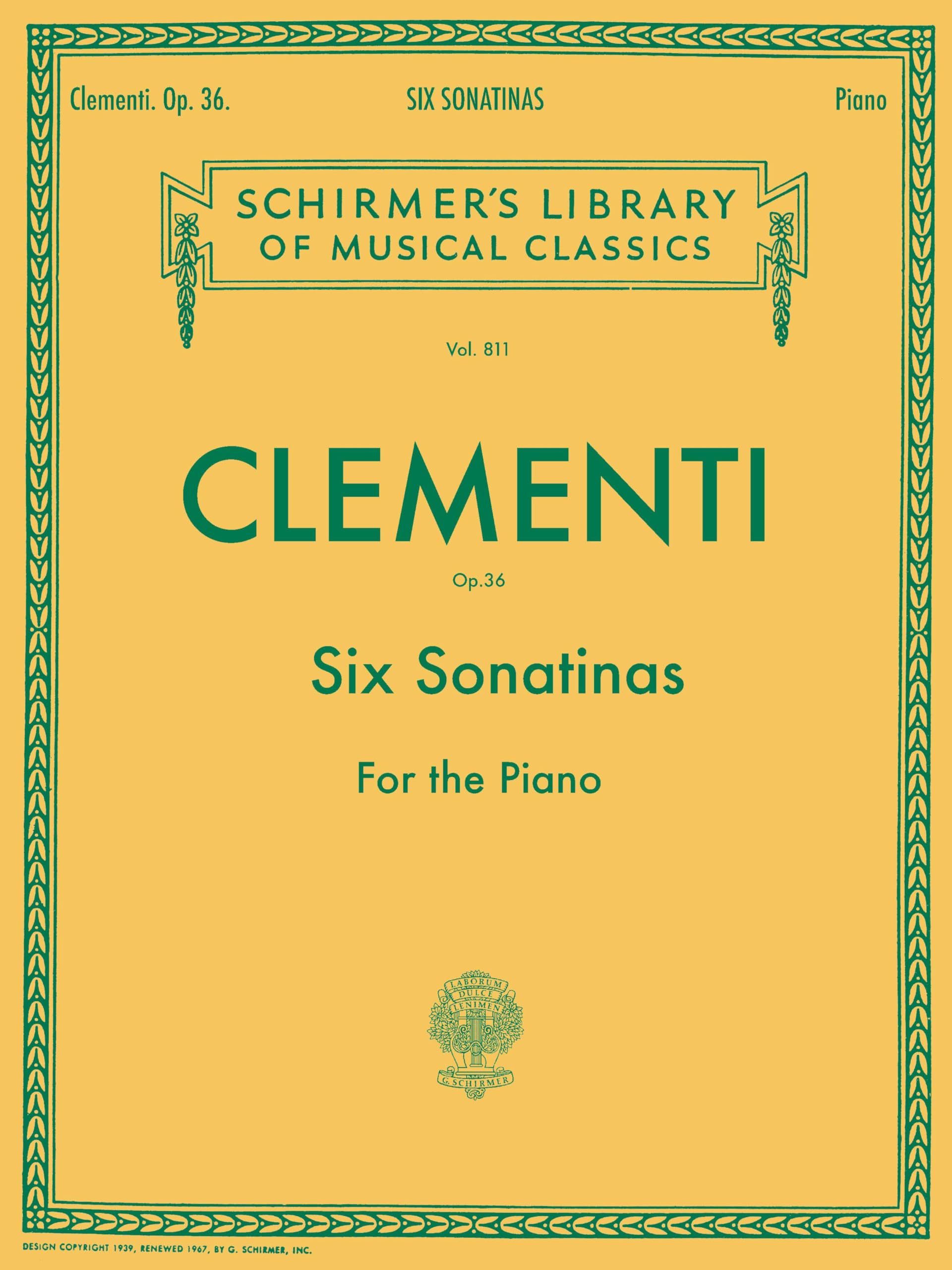 Six Sonatinas Op.36 Pf (Schirmer's Library of Musical Classics): Schirmer Library of Classics Volume 811 Piano Solo (Schirmer's Library of Musical Classics, 811)