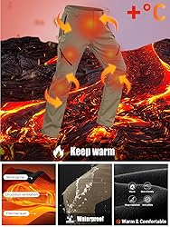 Men's Snow Ski Waterproof Fleece Lined Pants Winter