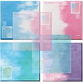 BAYTORY 200Pcs Glitter Sticky Notes Transparent, Clear Sticky Notes, 3 x 3 Inch Transparent Self-Stick Note Pads, See Through Self-Adhesive Note for Office School Home Supplies (Multicolor)