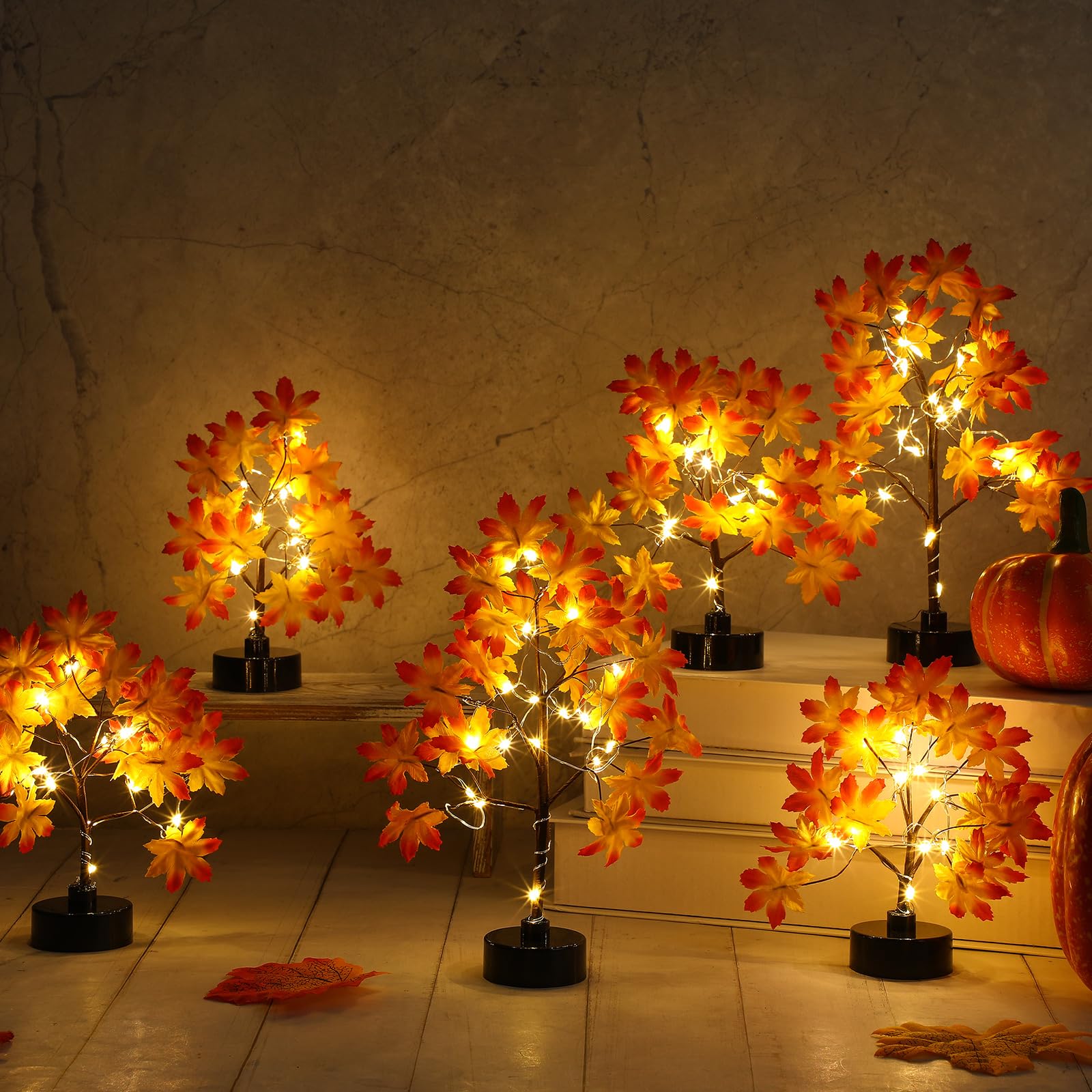 Photo 1 of *USED*
Coume 6 Pack Thanksgiving Decorations Small Fall Lighted Maple Tree 6inch 8inch 18 LED Light up Table Artificial Autumn Centerpiece Wedding Party Gift for Home Fireplace Harvest Tabletop Indoor Decor