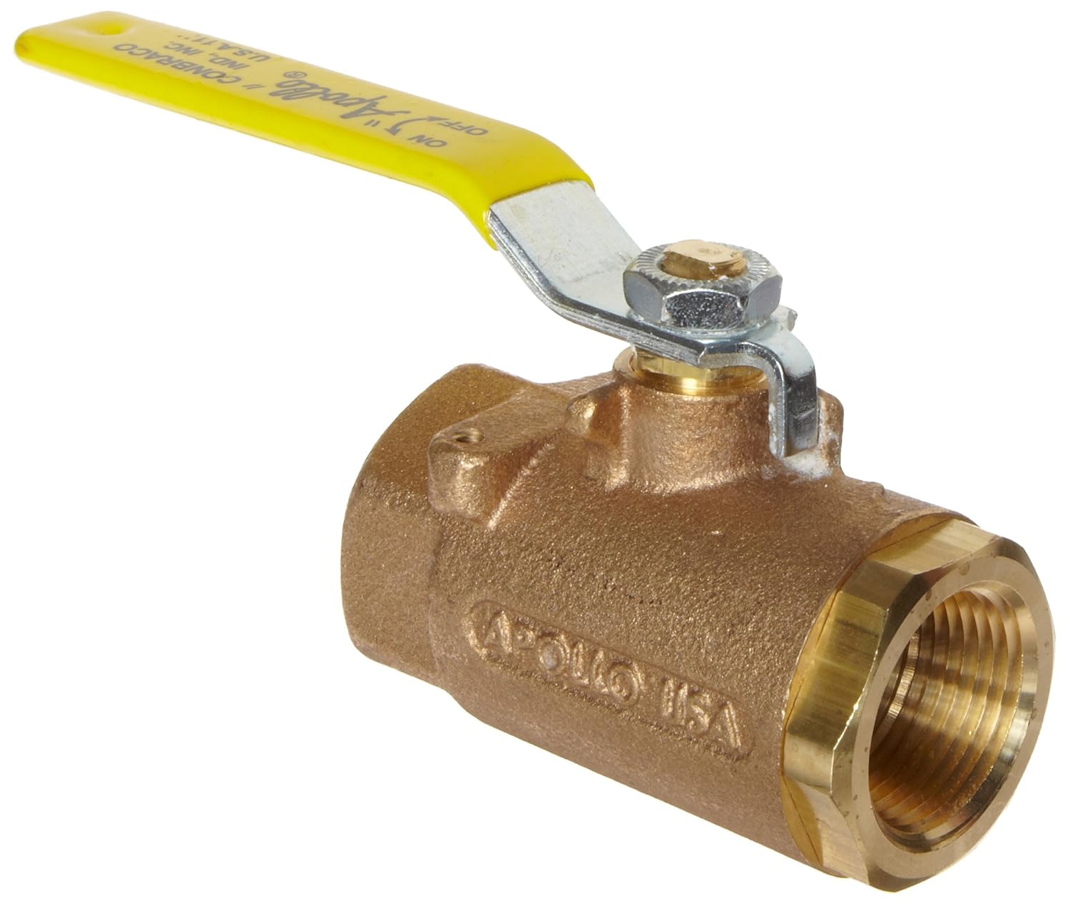 Lockable Lever Apollo 75100 Series Bronze Ball Valve Inline 3/4 NPT