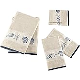 Madison Park Embroidered Cotton Jacquard 6 Piece Towel Set MP73-4967, Blue