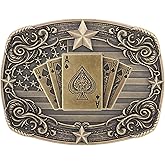 HLYMPONY Western Belt Buckle for Men Women Vintage Cowboy Cowgirl Texas Rodeo Poker Belt Buckles
