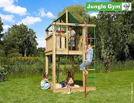 JUNGLE GYM Spielturm Jungle LODGE mit Rutschstange, Gesamtmaße (B/T/H): 160/410/290 cm