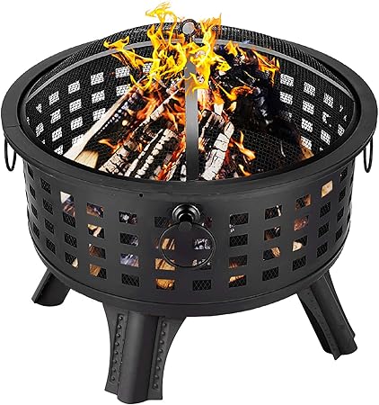 Amazon Com Suncoo Fire Pit 26 Inch Fire Pits Outdoor Large