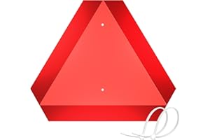 BESTUNE Slow Moving Vehicle Triangle Sign - SMV Sign for Golf Cart, UTV/ATV/RTV, Tractor & Farm Equipment - Highly Reflective Up to 7 Years, 14"x16" 80-mil Thick Plastic - 2PACK - Includes Screws & Zip Ties