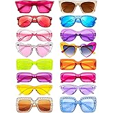 Matcheck 16 Mixed Style Sunglasses Retro Colored Party Favors Glasses Classic Costume Bulk Eyeglasses for Unisex Adult
