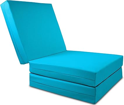 Gilda Futon Z Adult Chair Bed Outland Fold Out Chair Single Bed Clean Coated Polyester Fabric With Bounce Back Fibre Blocks Indoor And Outdoor Water And Stain Resistant Aqua Blue Amazon Co Uk