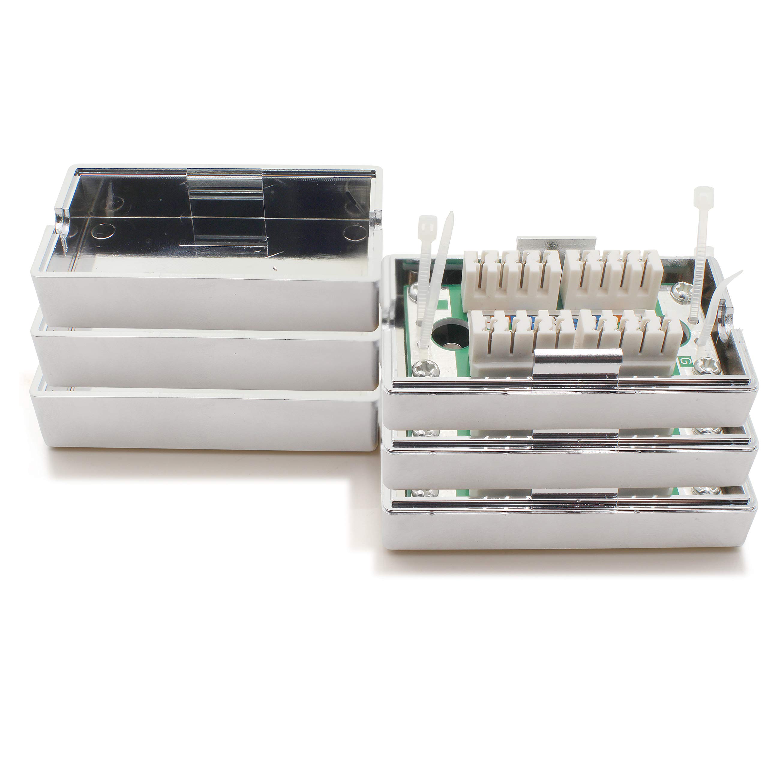 1aTTack.de Connection box 361841 LSA+ network connection box extension LSA+ assembly CAT.5 3 pieces silver — image 1